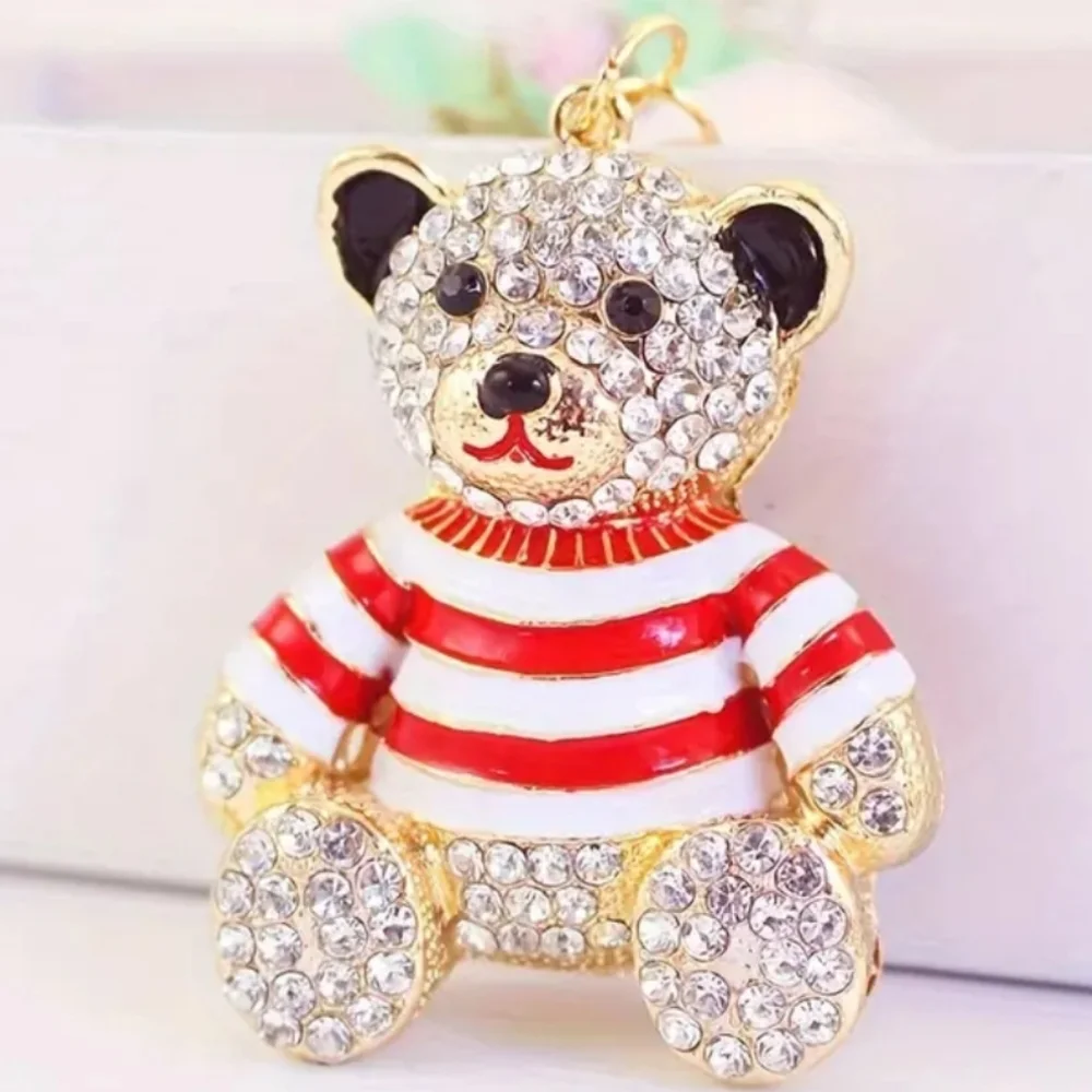 Rhinestone Bear Charm or Keychain - Picture 3 of 5